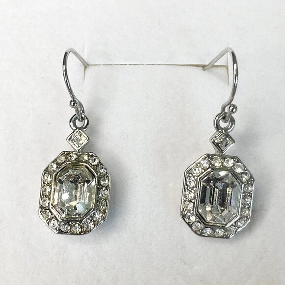 Vintage CZ and Silver drop earrings - Picture 2 of 2